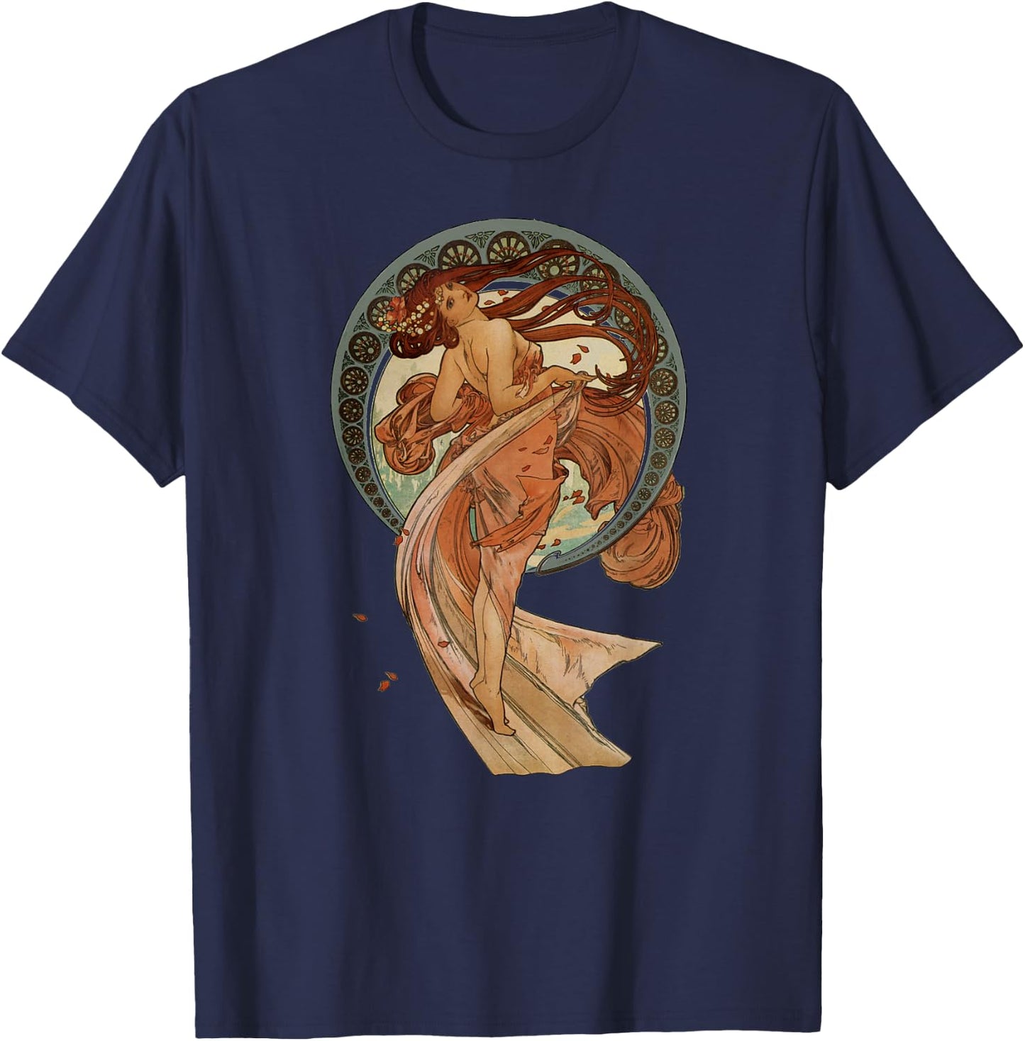 Vintage Art Nouveau The Arts Dance Mucha Design Shirt T-Shirt - T-Shirt | Navy
