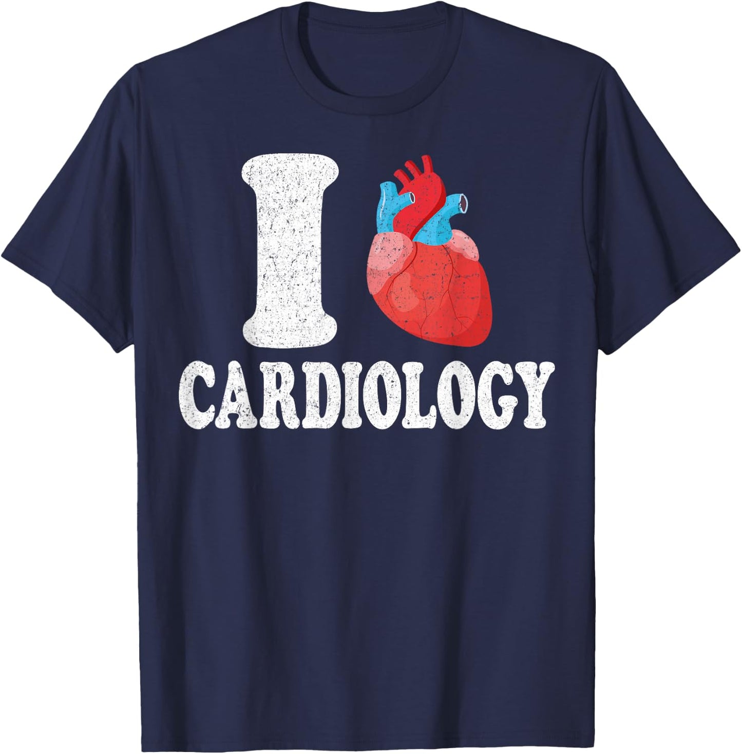 I Love Cardiology - Valentine’s Day Cardiologist Gifts T-Shirt - T-Shirt | Navy