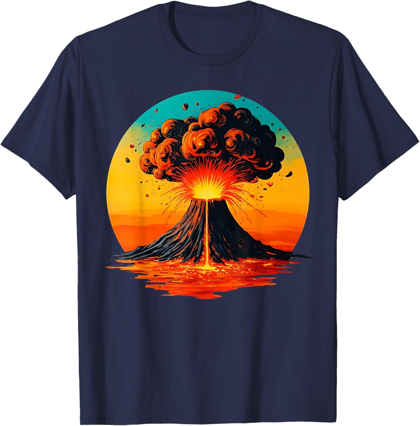 Cool erupting volcano costume for Boys and Girls Women Men T-Shirt - T-Shirt | Navy