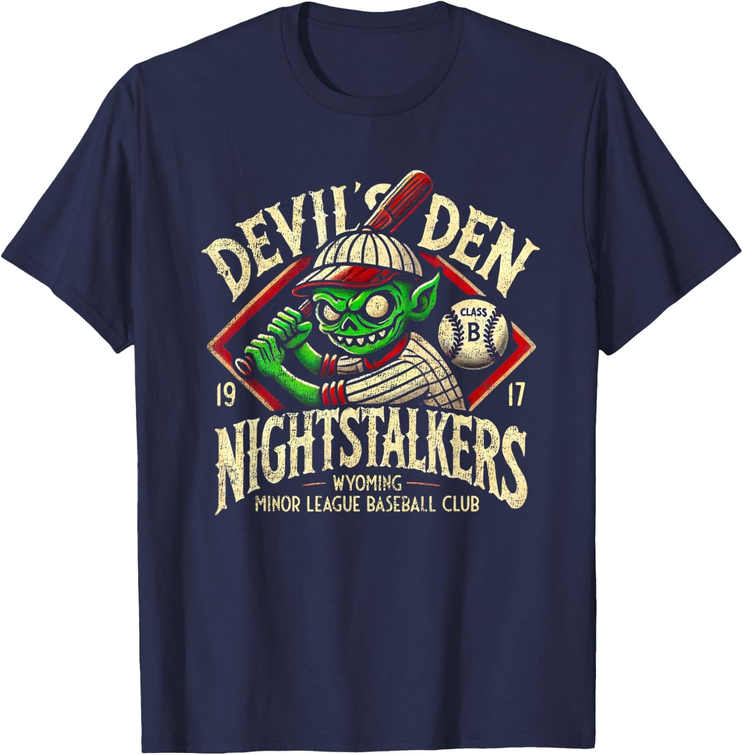 Halloween Devil's Den Nightstalkers Minor League Baseball T-Shirt - T-Shirt | Navy