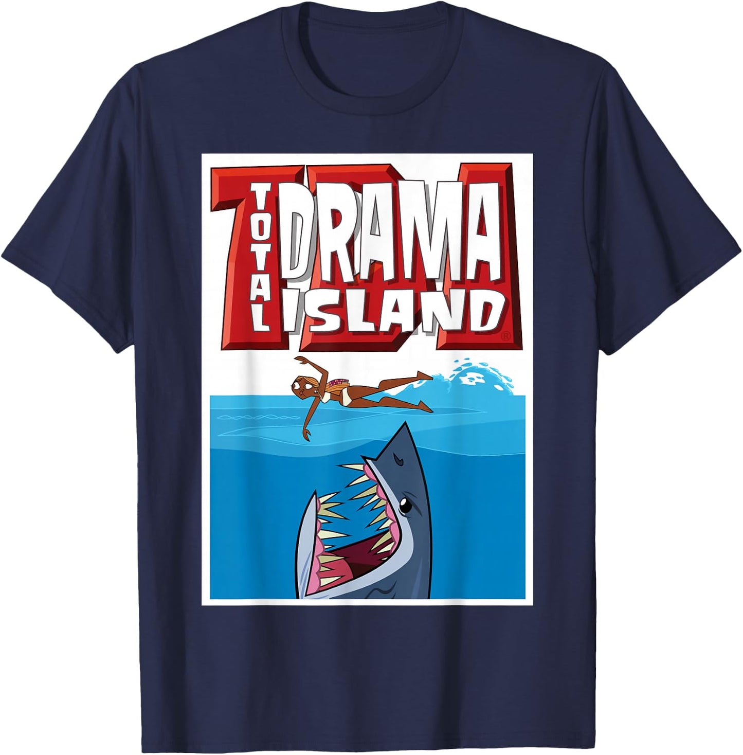 Total Drama Island Shark Logo T-Shirt - T-Shirt | Navy