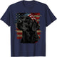 Black Labrador Patriotic Lab 4th of July USA American Flag T-Shirt - T-Shirt | Navy