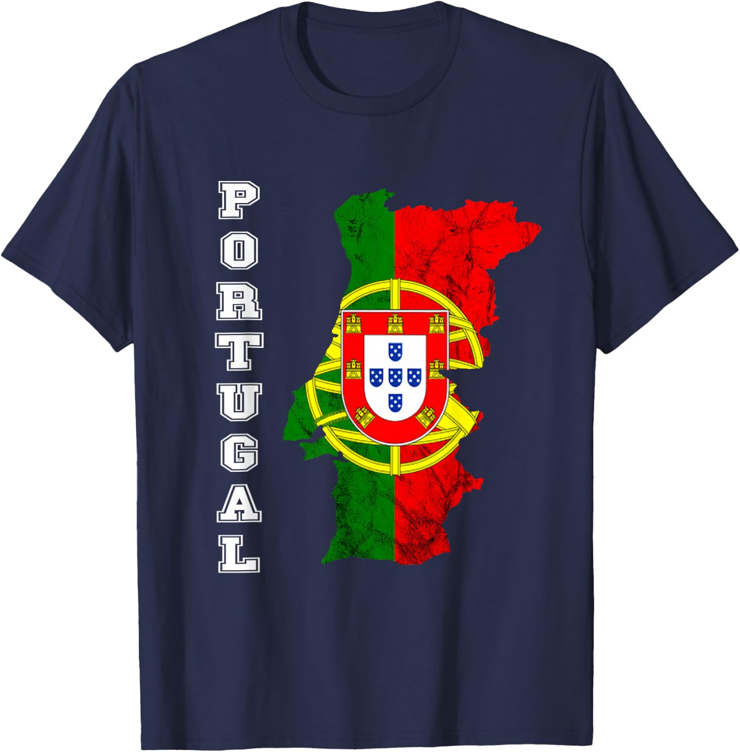 Portugal Map Outline Portuguese Portuguese Roots T-Shirt - T-Shirt | Navy