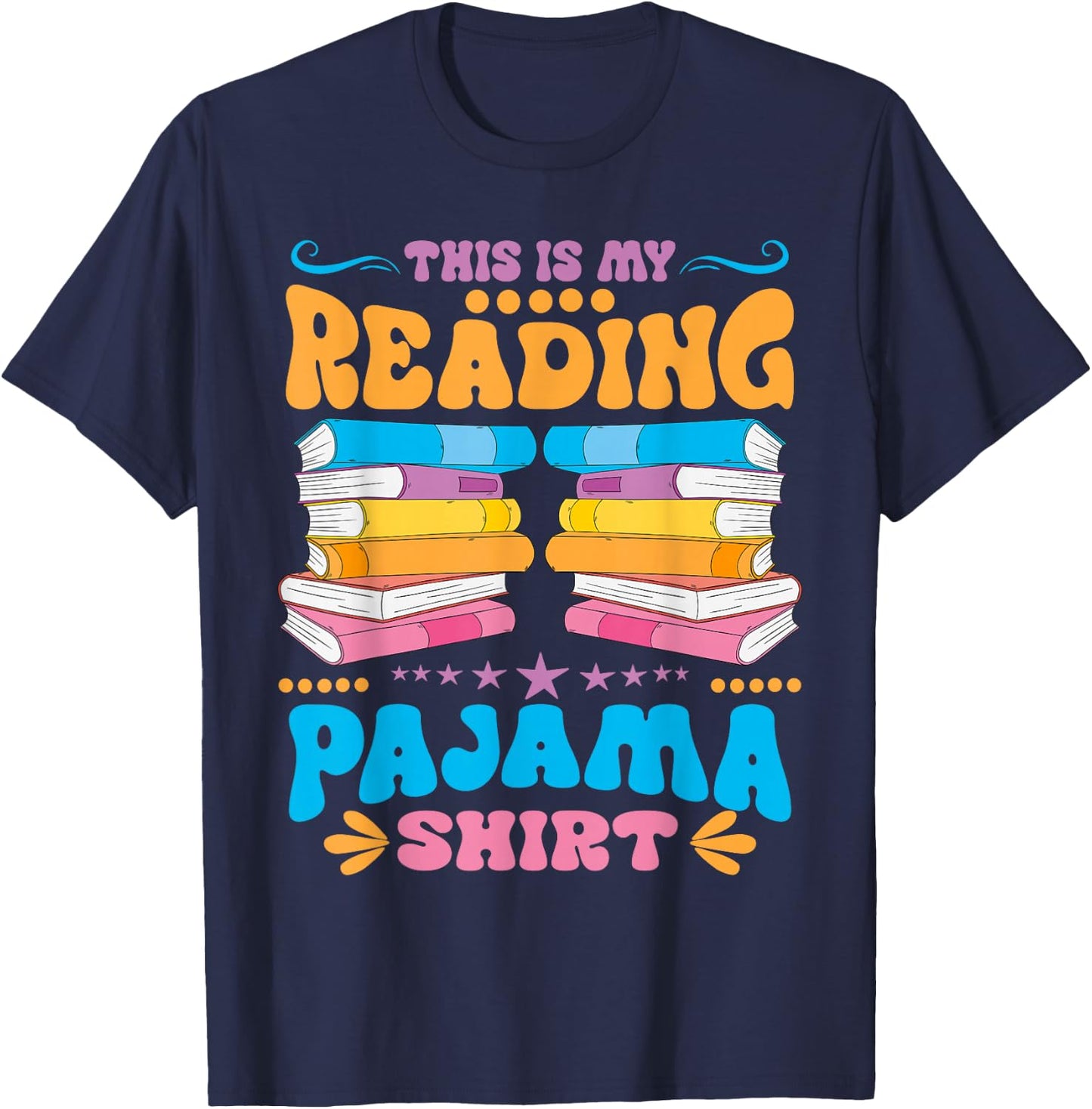 This Is My Reading Pajama Book Bookworm Librarian Reading T-Shirt - T-Shirt | Navy
