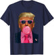Pink Sunglasses Trump Bubble Gum 2024 Vote President Funny T-Shirt - T-Shirt | Navy