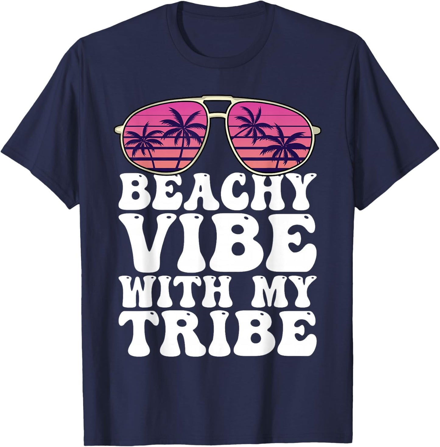 Girls Trip Beachy Vibe With My Tribe Holiday Women T-Shirt - T-Shirt | Navy