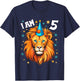 5 Years old Boy and Girl Lions 5th birthday Lion T-Shirt - T-Shirt | Navy