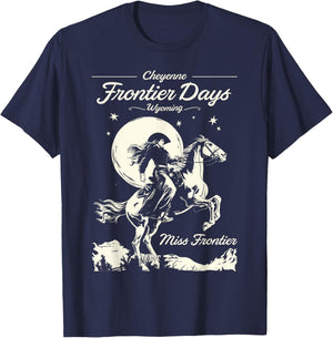 Cheyenne Wyoming Frontier Days Miss Frontier Cowboy Cowgirl T-Shirt - T-Shirt | Navy