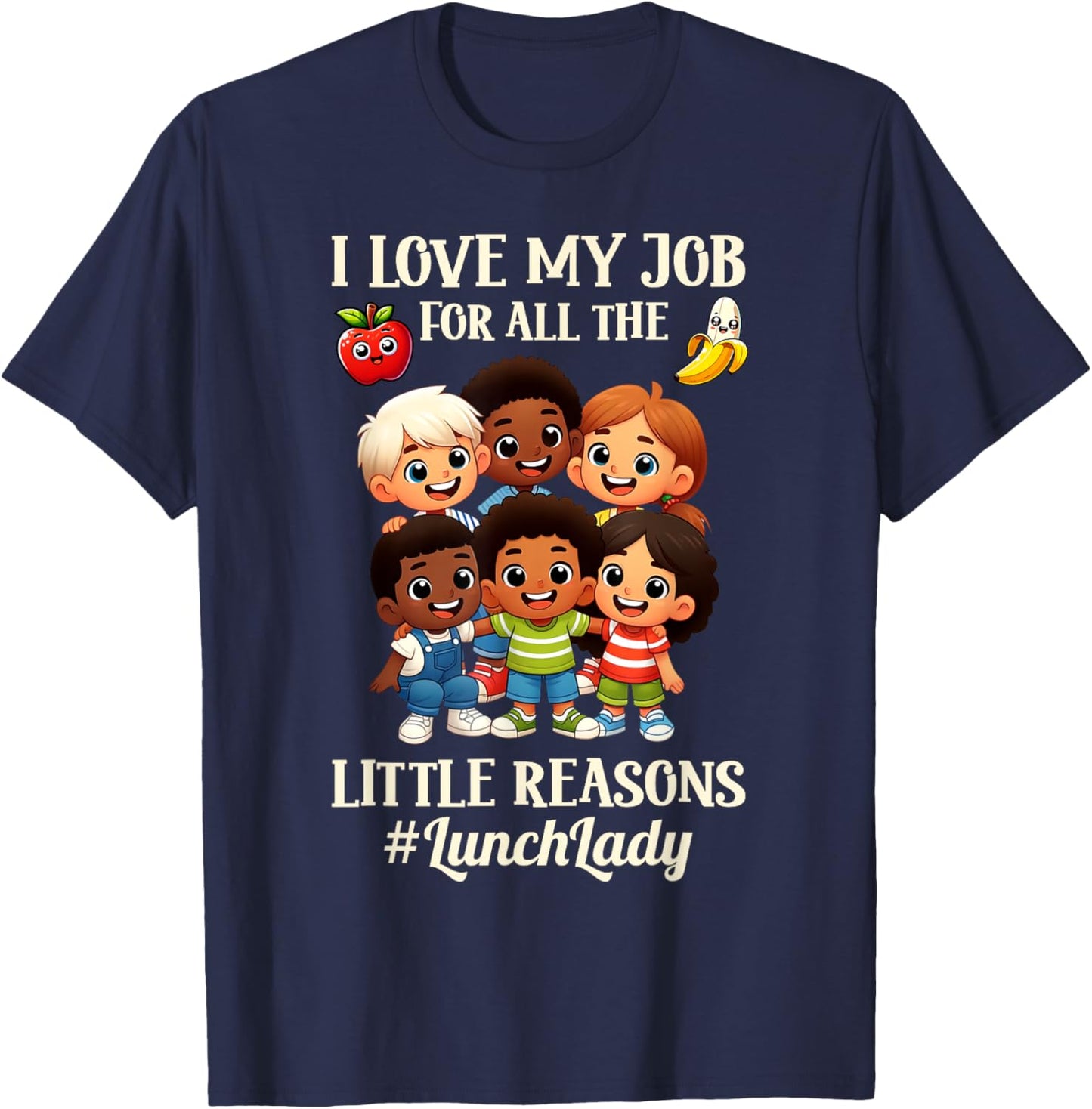 Funny Lunch Lady School Aide Appreciation Graphic T-Shirt - T-Shirt | Navy