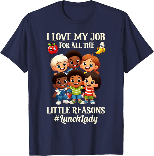 Funny Lunch Lady School Aide Appreciation Graphic T-Shirt - T-Shirt | Navy