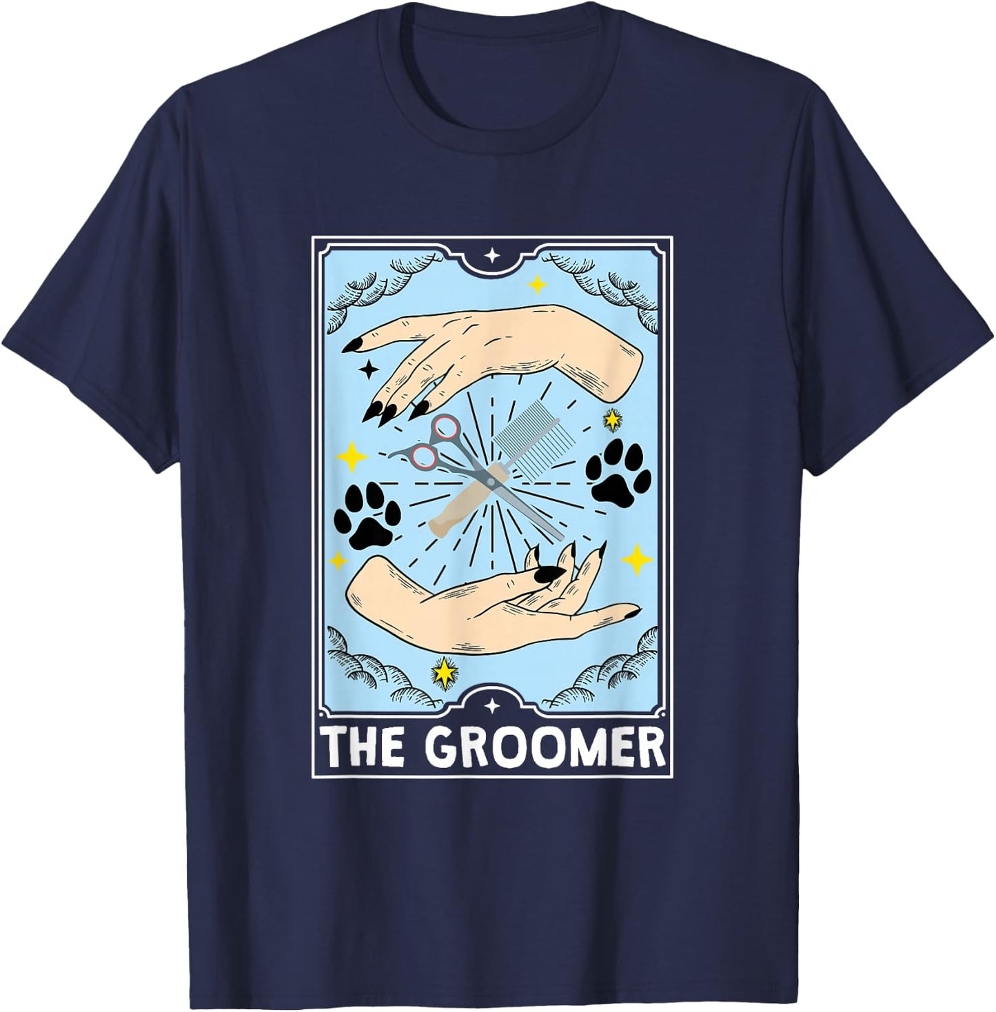The Groomer Tarot Card, Dog Groomer T-Shirt - T-Shirt | Navy