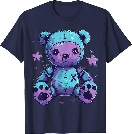 Goth Pastel Cute Creepy Kawaii Teddy Bear Voodoo Doll T-Shirt - T-Shirt | Navy