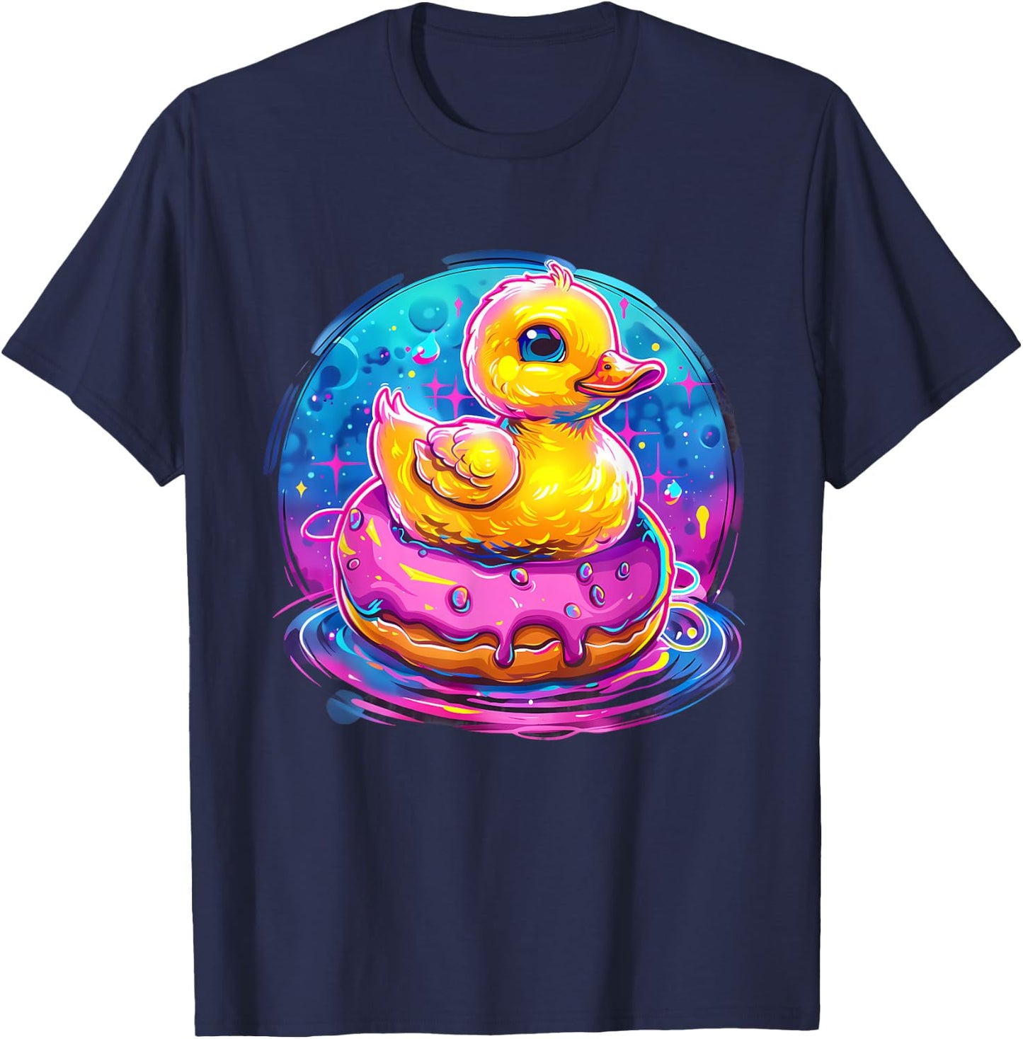 Rubber Duck Rubber Duckling Duck Lover Rubber Duckie Donut T-Shirt - T-Shirt | Navy