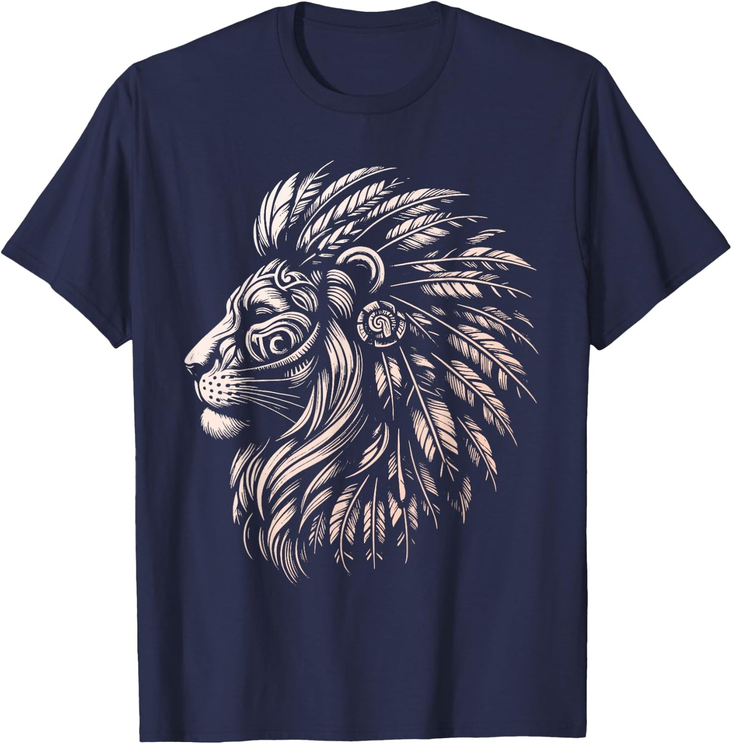 Native American Indian Day Pride Indigenous Cherokee Lion T-Shirt - T-Shirt | Navy