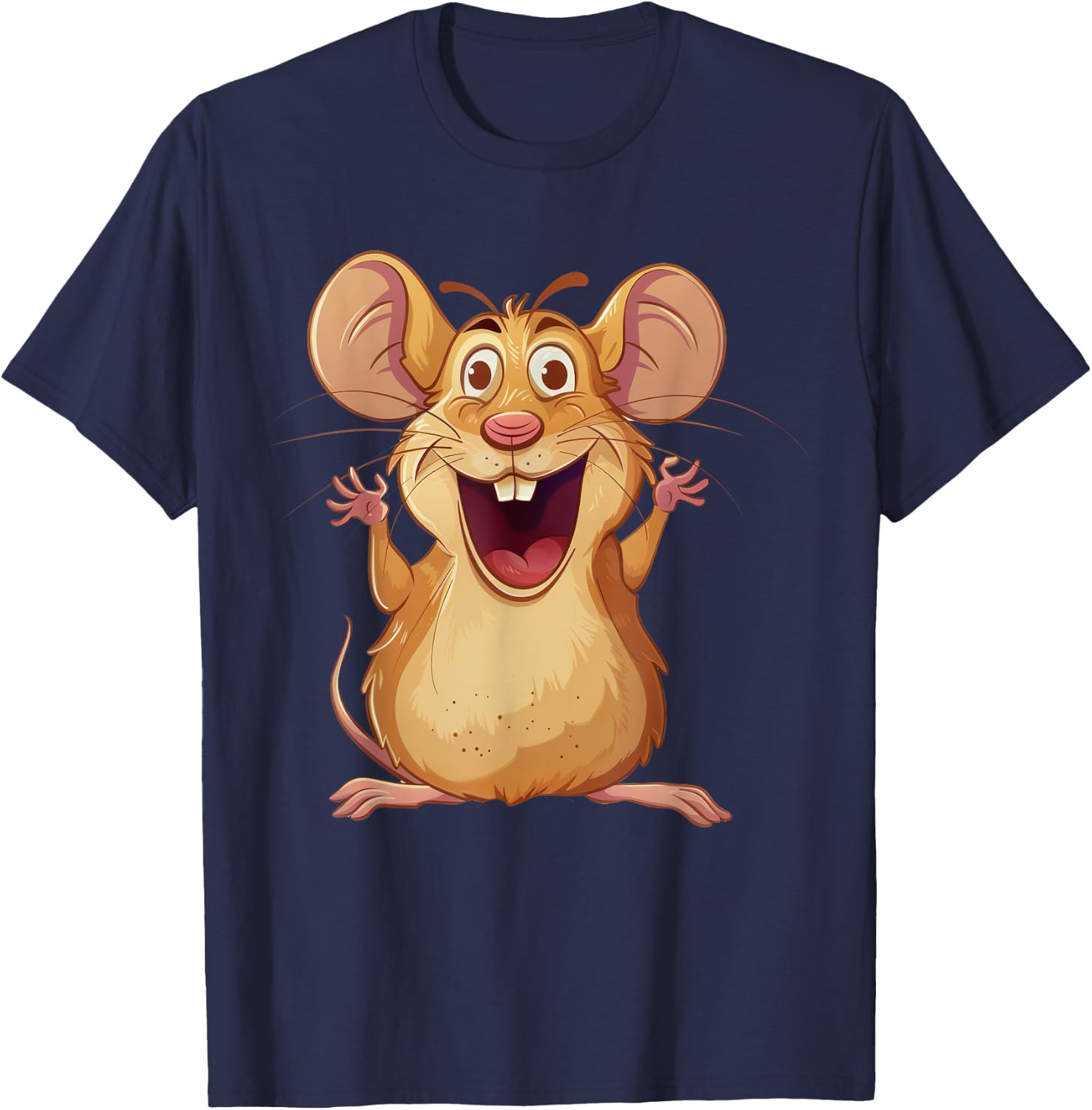 Field mouse in cartoon artwork | Field mouse & rodent T-Shirt - T-Shirt | Navy