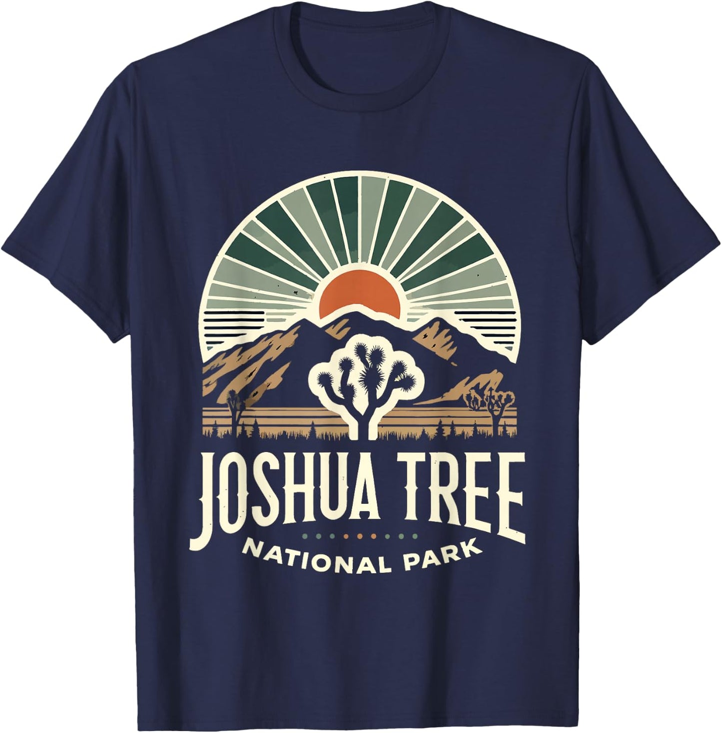 Joshua Tree National Park Vintage Hiking Camping Outdoors T-Shirt - T-Shirt | Navy