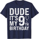 Dude It's My 9th Birthday OMG 9 Year Old Prince Happy Crown T-Shirt - T-Shirt | Navy