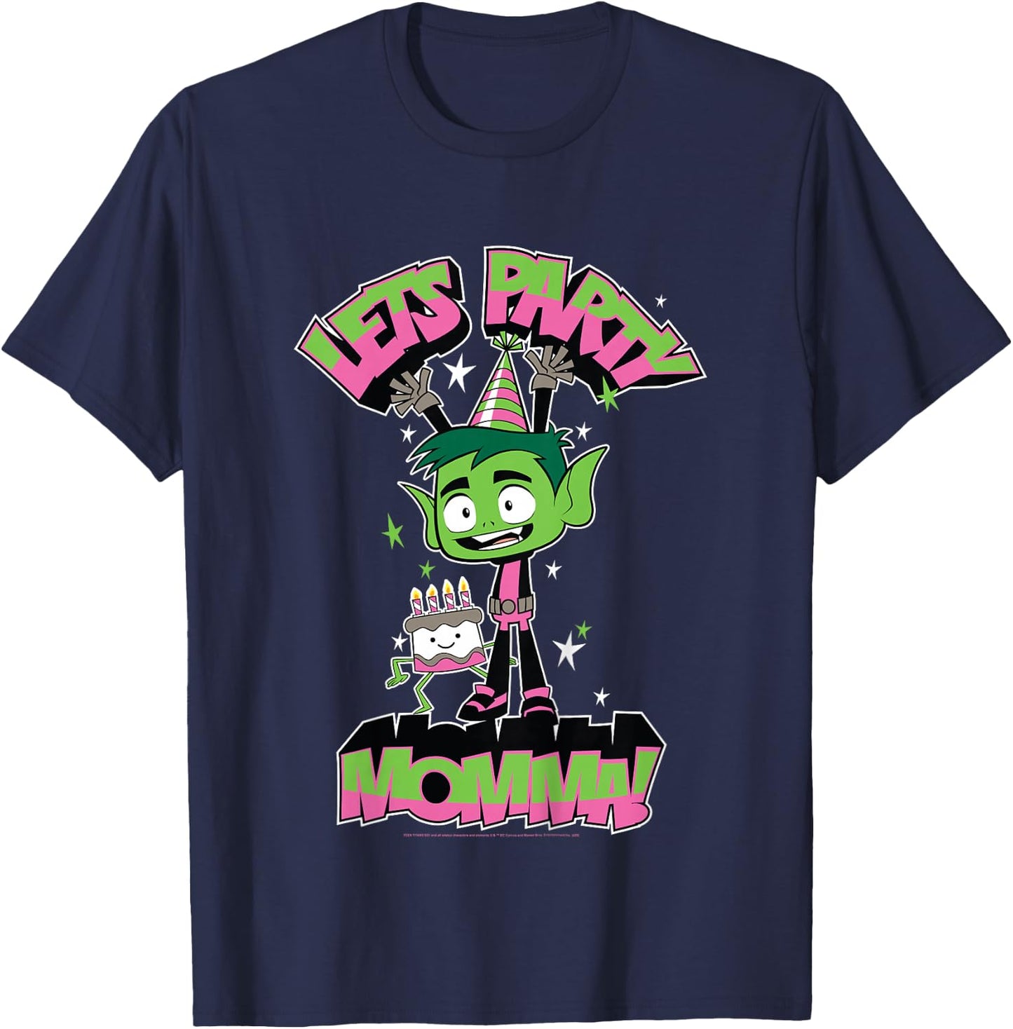 Kids DC Comics Teen Titans Go! Beast Boy Let's Party Momma T-Shirt - T-Shirt | Navy