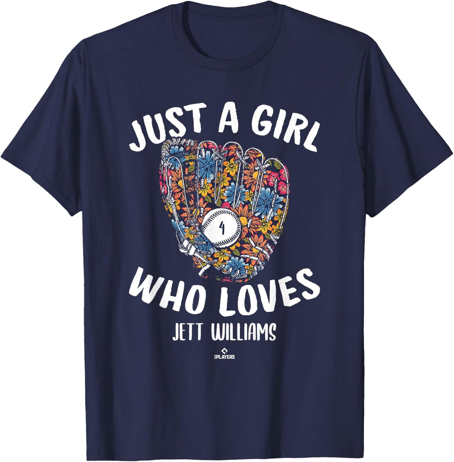 Just a Girl Who Loves Jett Williams New York MLBPA T-Shirt - T-Shirt | Navy