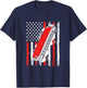 Grunge US Harmonica Flag Musical Instruments T-Shirt - T-Shirt | Navy