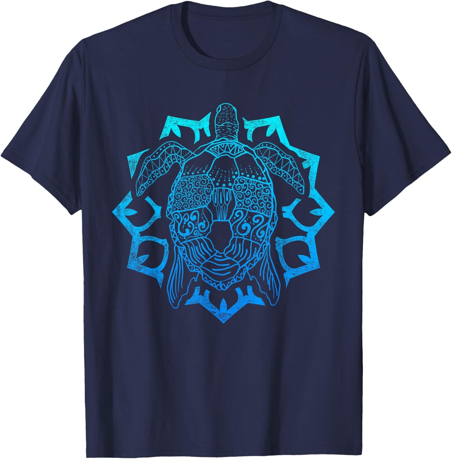 Maori Ocean Animal Lover Polynesian Tattoo Tribal Sea Turtle T-Shirt - T-Shirt | Navy