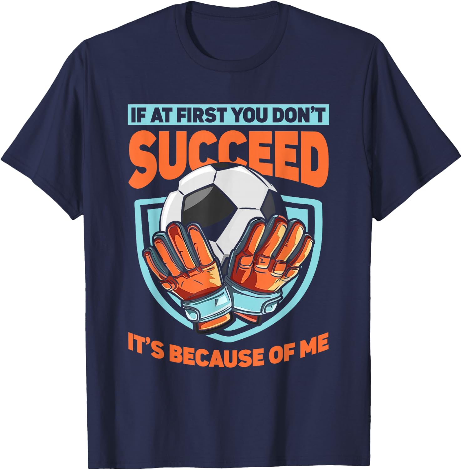 Kids Goalkeeper Goal Soccer Goalie Defender Goaltender T-Shirt - T-Shirt | Navy