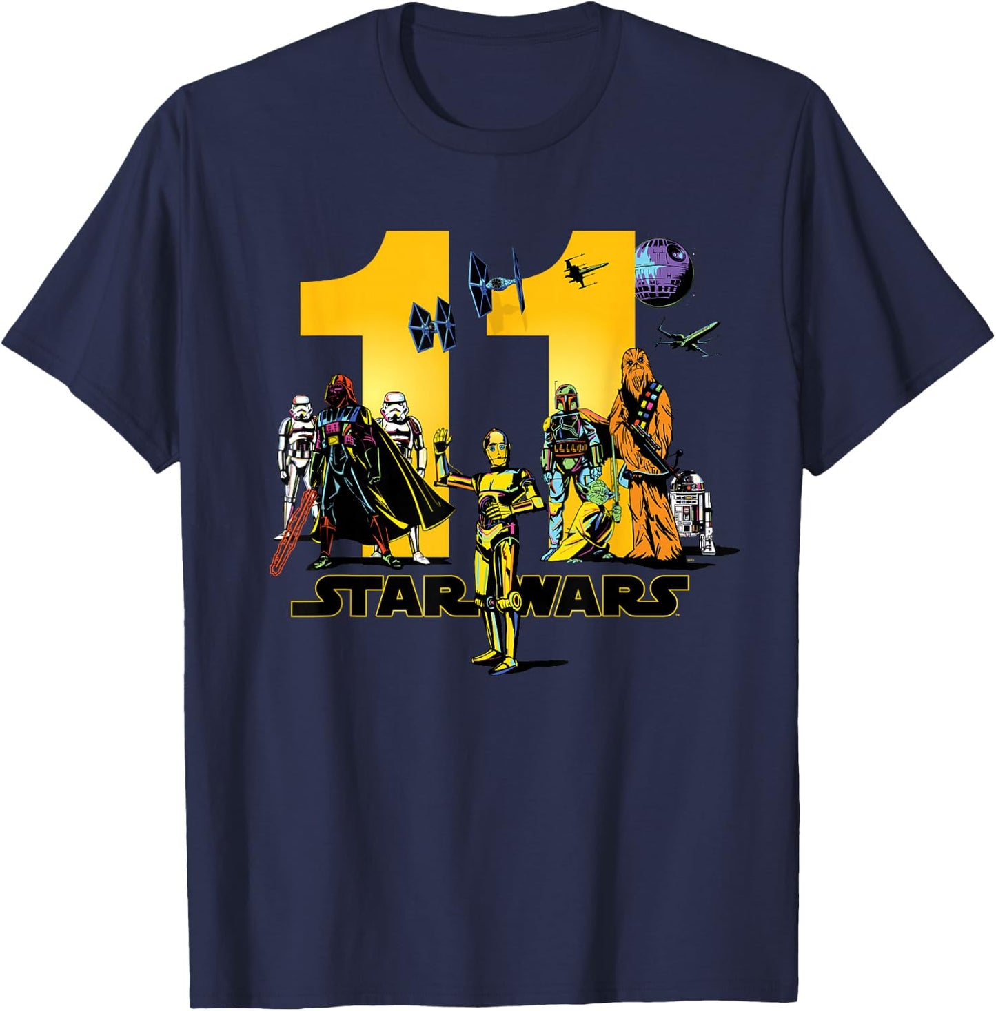 Star Wars Classic Characters Eleventh Birthday 11 Years Old T-Shirt - T-Shirt | Navy