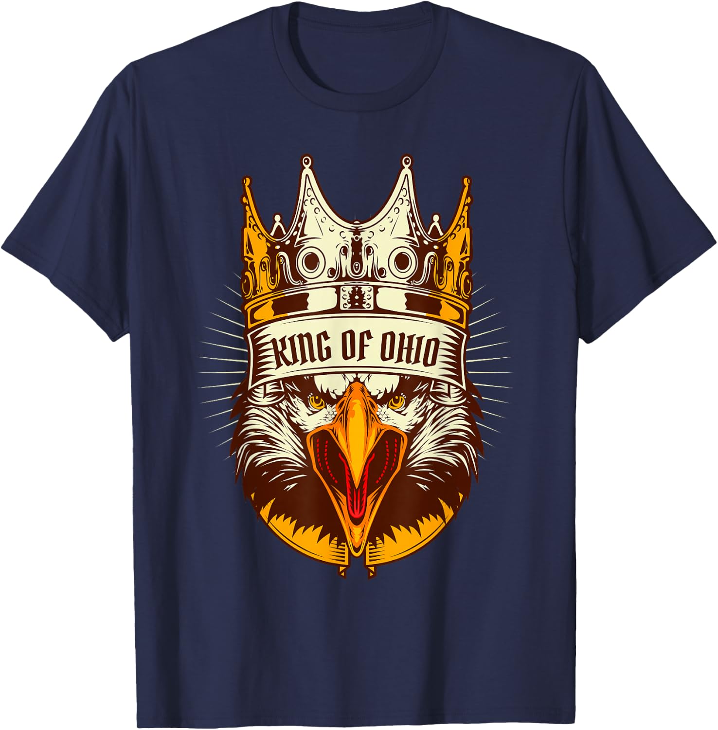 King Of Ohio Ironic Meme Brainrot Trendy Rizz Quote T-Shirt - T-Shirt | Navy