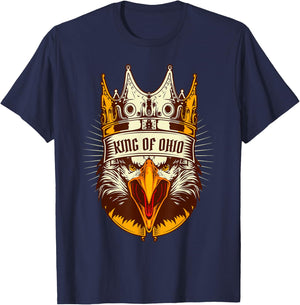 King Of Ohio Ironic Meme Brainrot Trendy Rizz Quote T-Shirt - T-Shirt | Navy