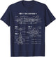 American Aircraft Stealth Fighter F35 lightning blueprint T-Shirt - T-Shirt | Navy