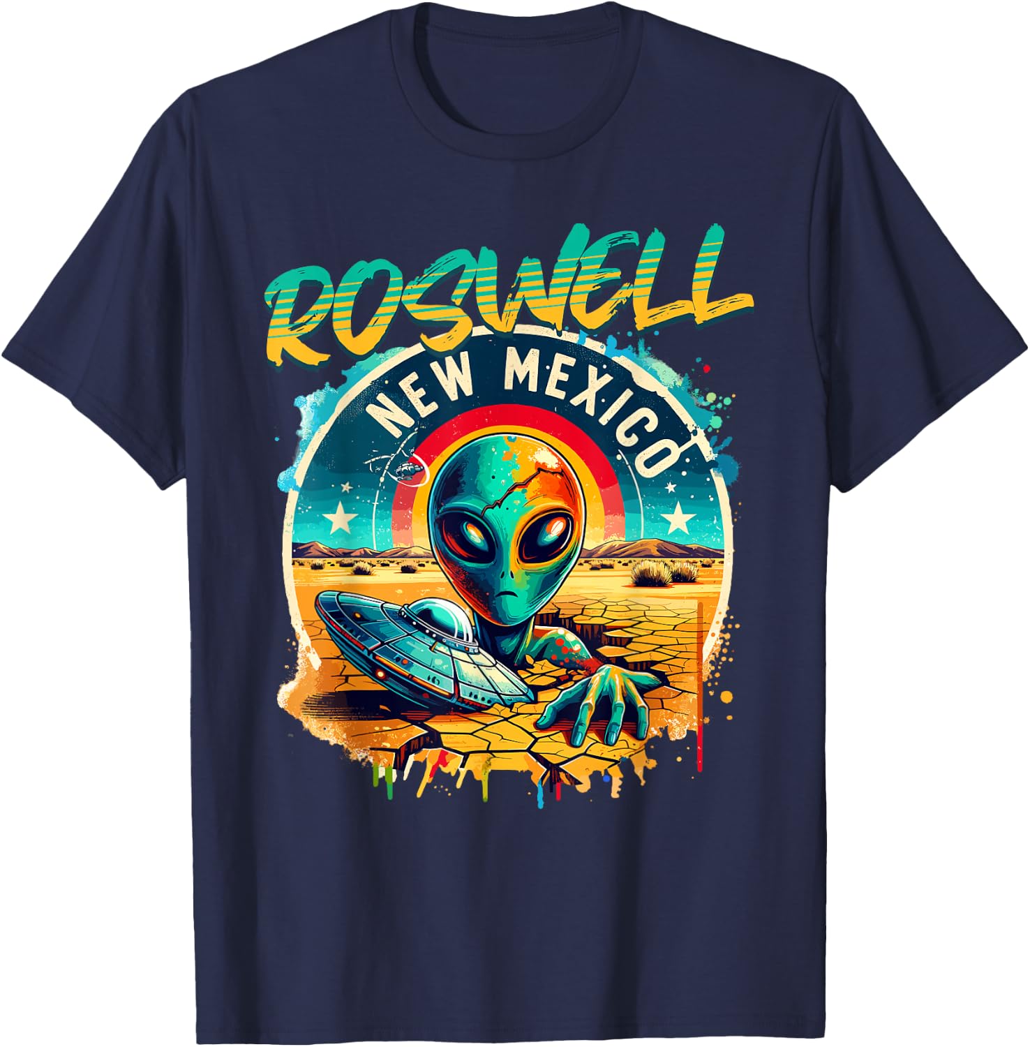 Roswell New Mexico Alien UFO T-Shirt - T-Shirt | Navy