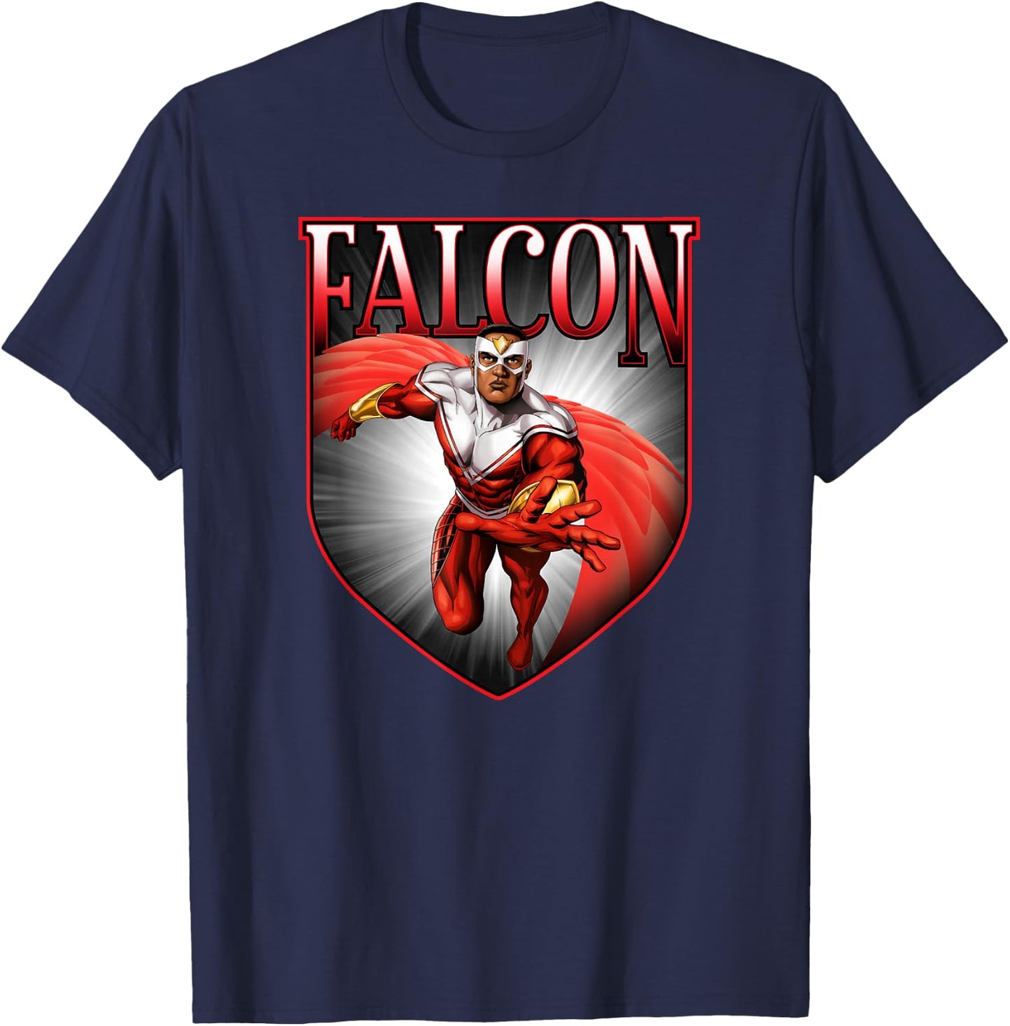 Marvel Avengers Falcon Graphic Comic Color Badge T-Shirt - T-Shirt | Navy