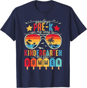 Goodbye Pre-k Graduation Kindergarten Summer Break Graduate T-Shirt - T-Shirt | Navy
