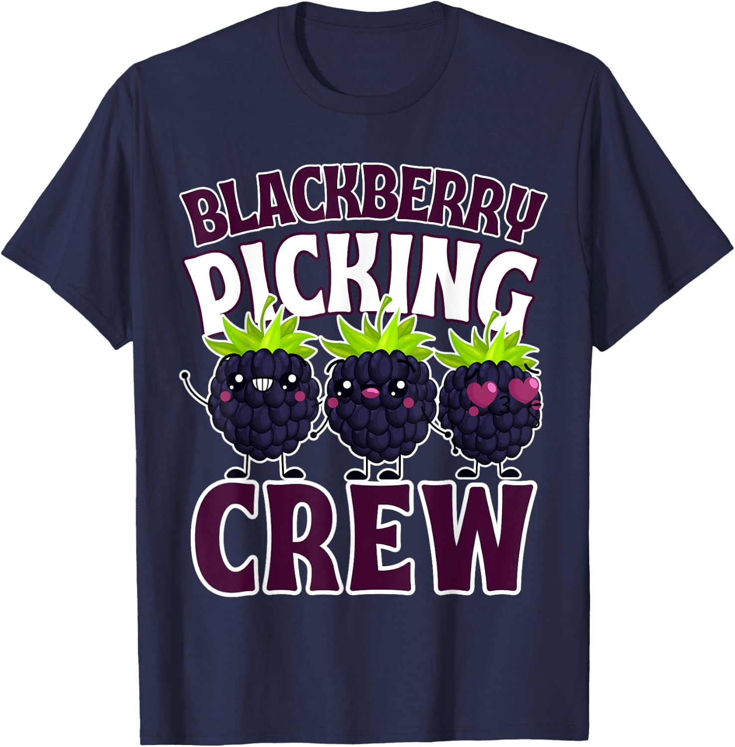 Funny Blackberry Fruit Farm Harvesting Picking Crew Squad T-Shirt - T-Shirt | Navy