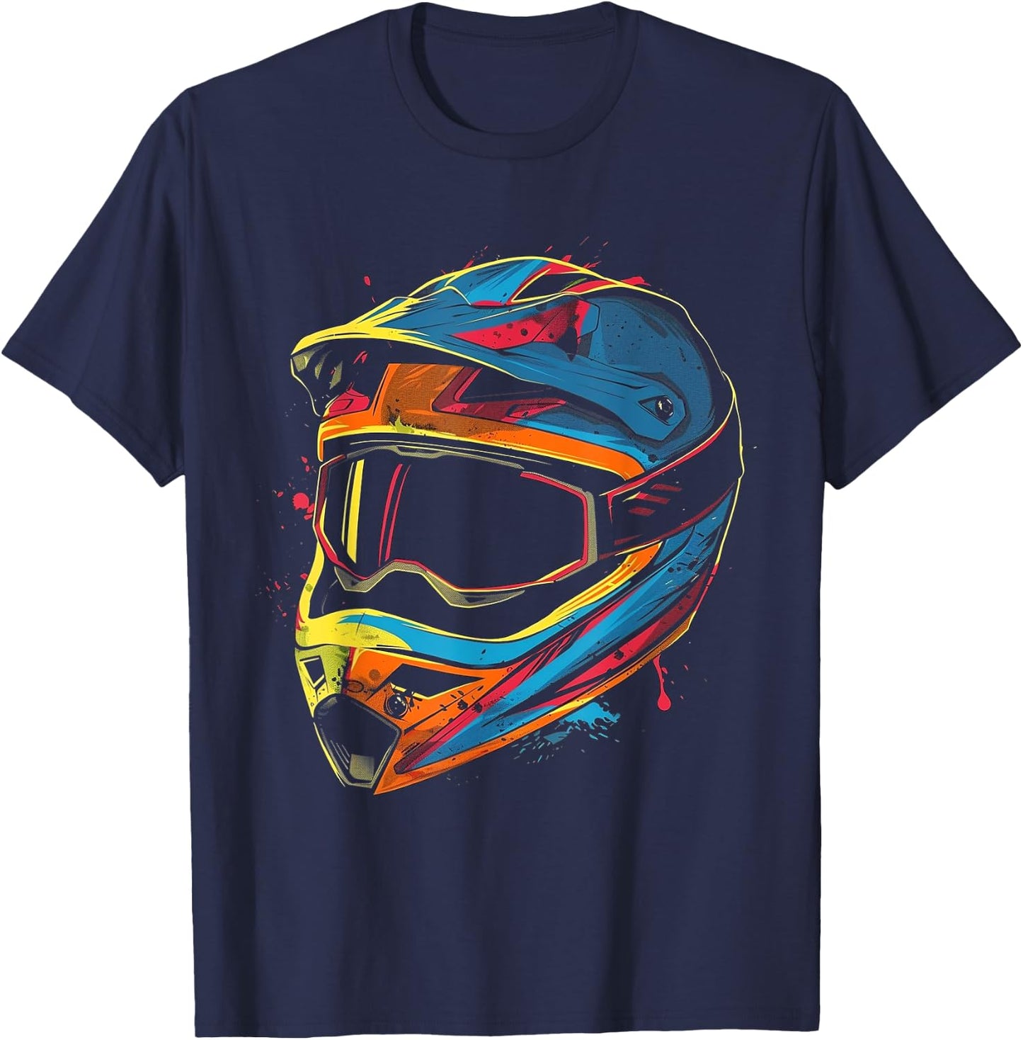 Cartoon mountain bike helmet T-Shirt - T-Shirt | Navy