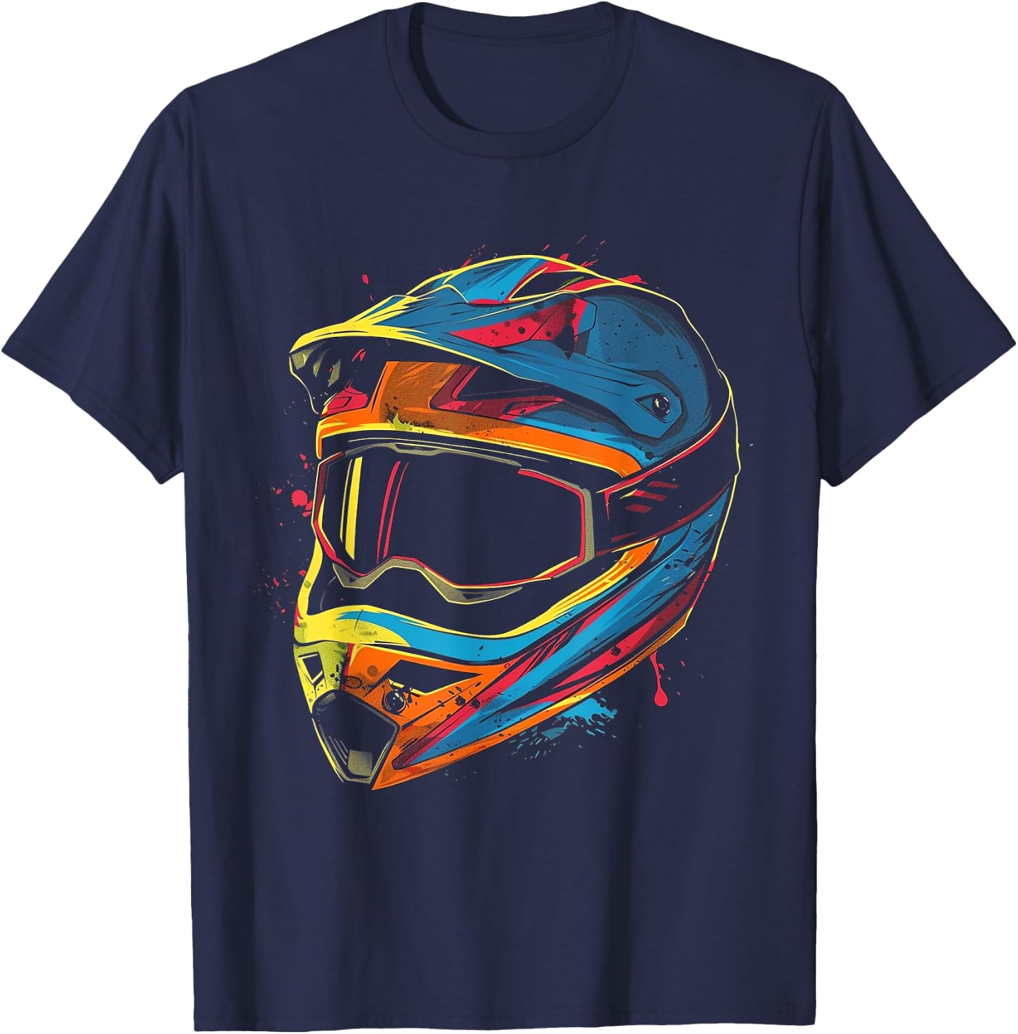 Cartoon mountain bike helmet T-Shirt - T-Shirt | Navy