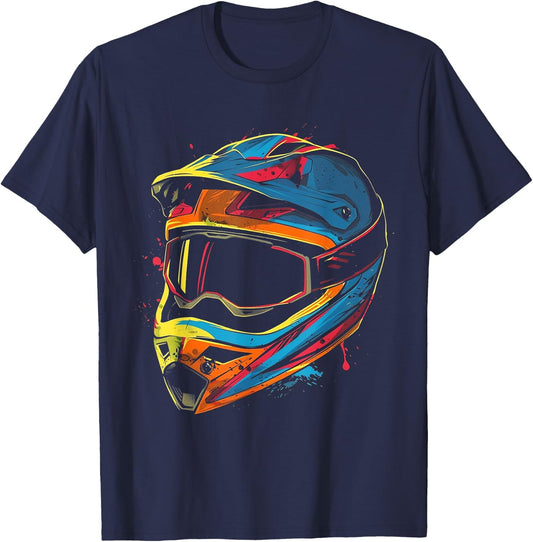 Cartoon mountain bike helmet T-Shirt - T-Shirt | Navy