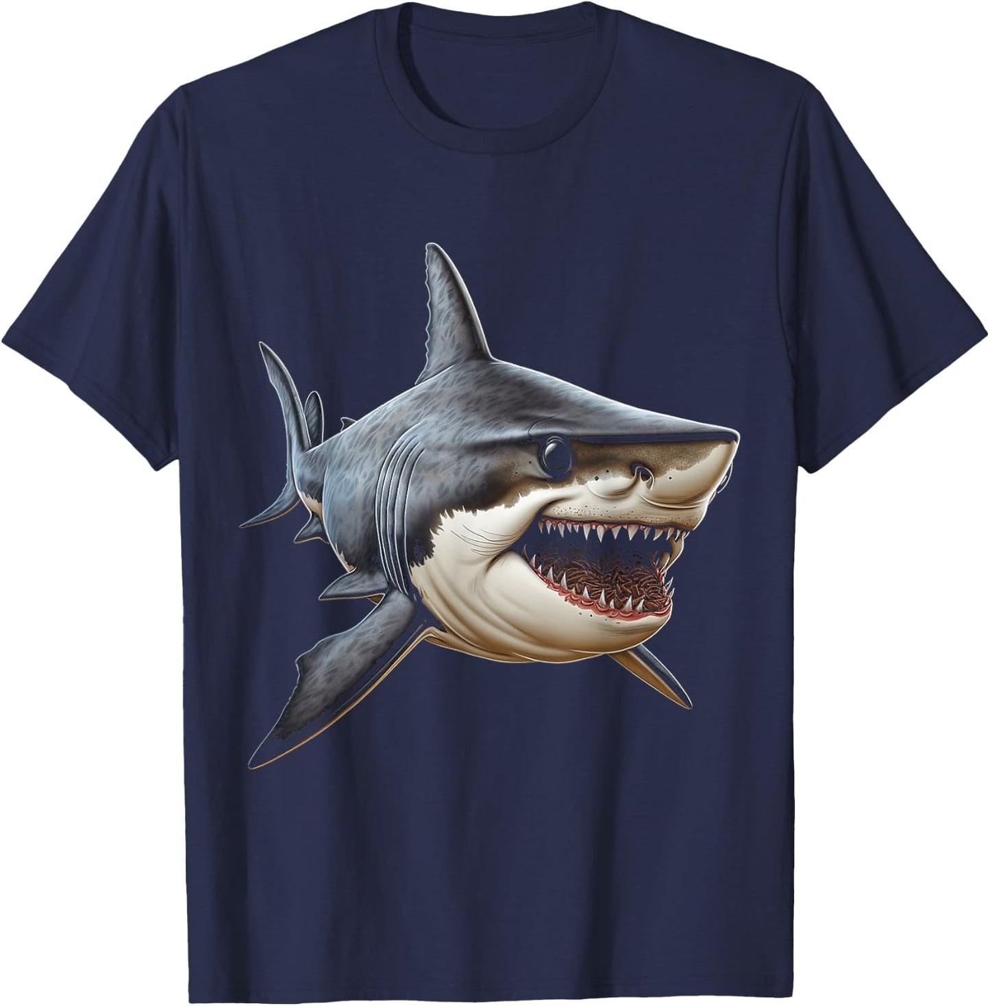 Shark Animal Motif Art Shark T-Shirt - T-Shirt | Navy