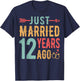 Just Married 12 Years Ago - 12th Wedding Anniversary Couple T-Shirt - T-Shirt | Navy