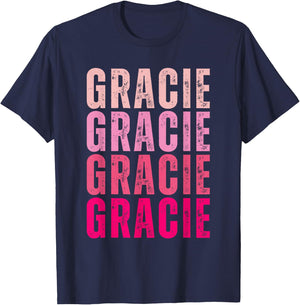 Personalized Name Gracie I Love Gracie Vintage T-Shirt - T-Shirt | Navy