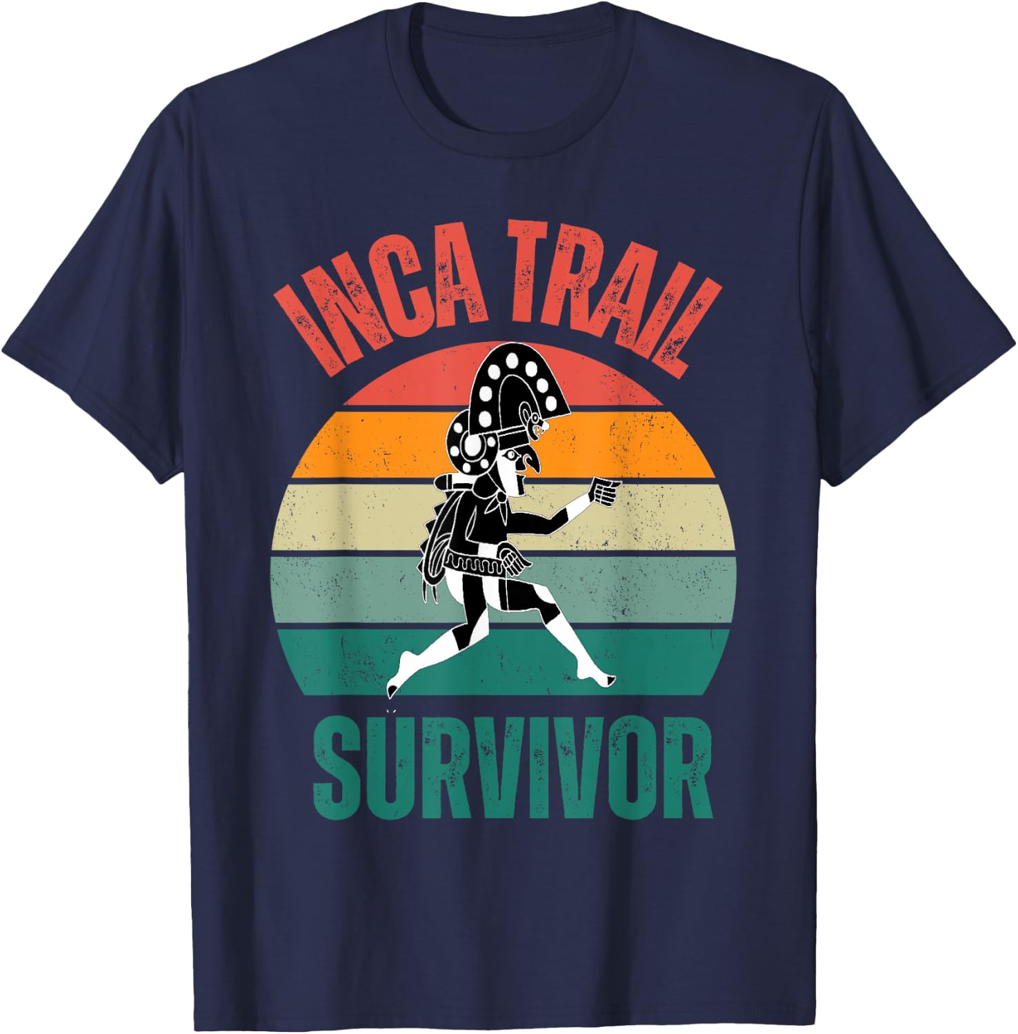 Peru Machu Picchu Inca Trail survivor Cusco Cuzco 2024 2025 T-Shirt - T-Shirt | Navy
