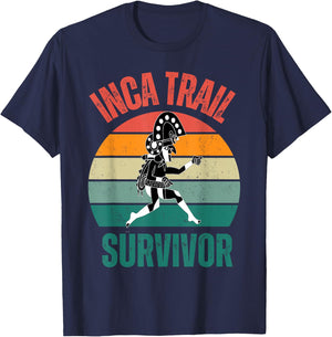 Peru Machu Picchu Inca Trail survivor Cusco Cuzco 2024 2025 T-Shirt - T-Shirt | Navy