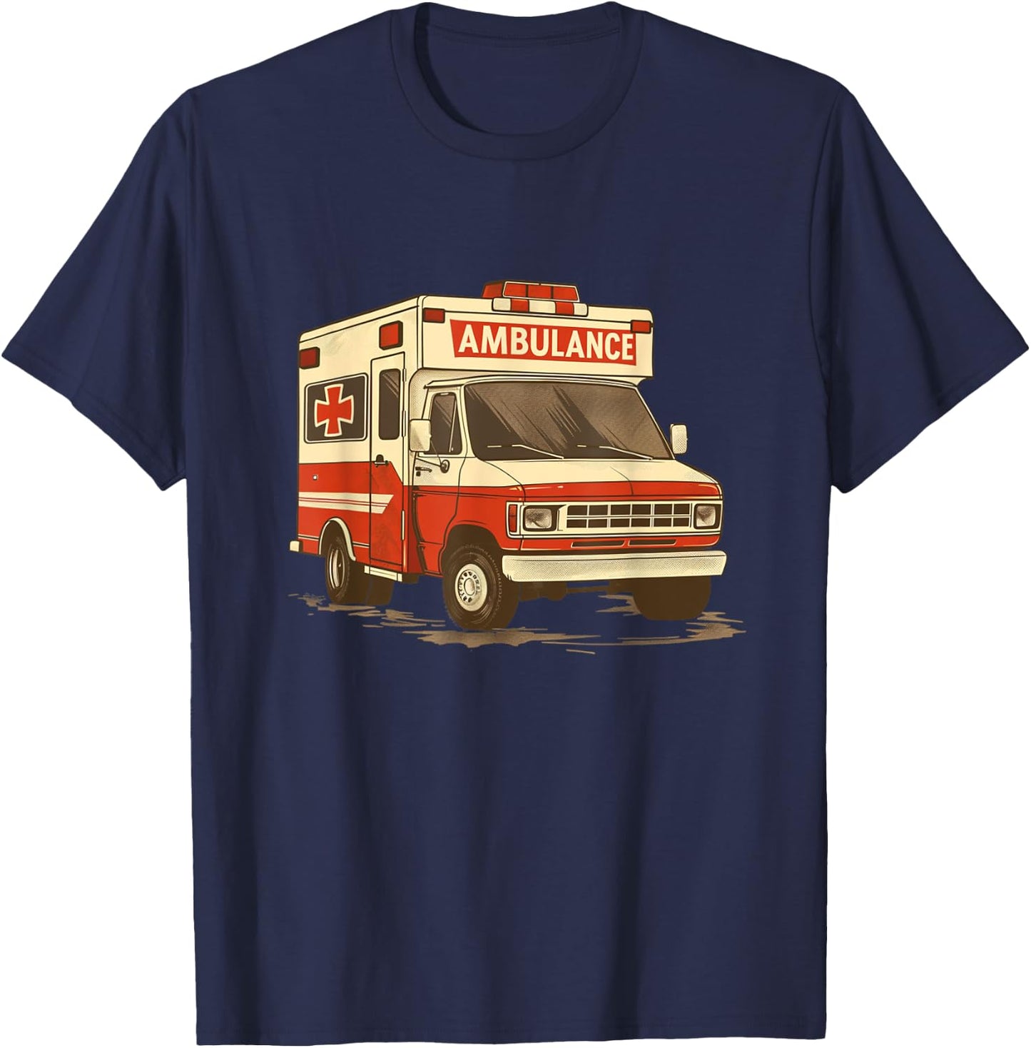 Red Ambulance Vehicle Costume for Adults and Kids T-Shirt - T-Shirt | Navy