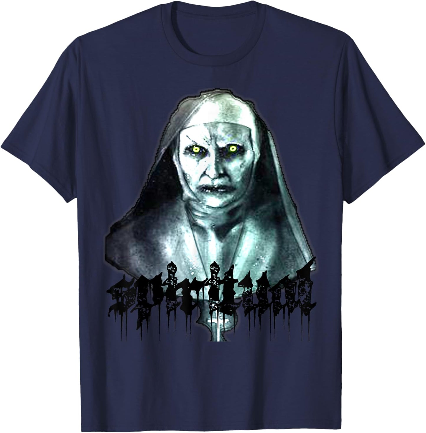 Zombie Nun demon "spiritual" T-Shirt - T-Shirt | Navy