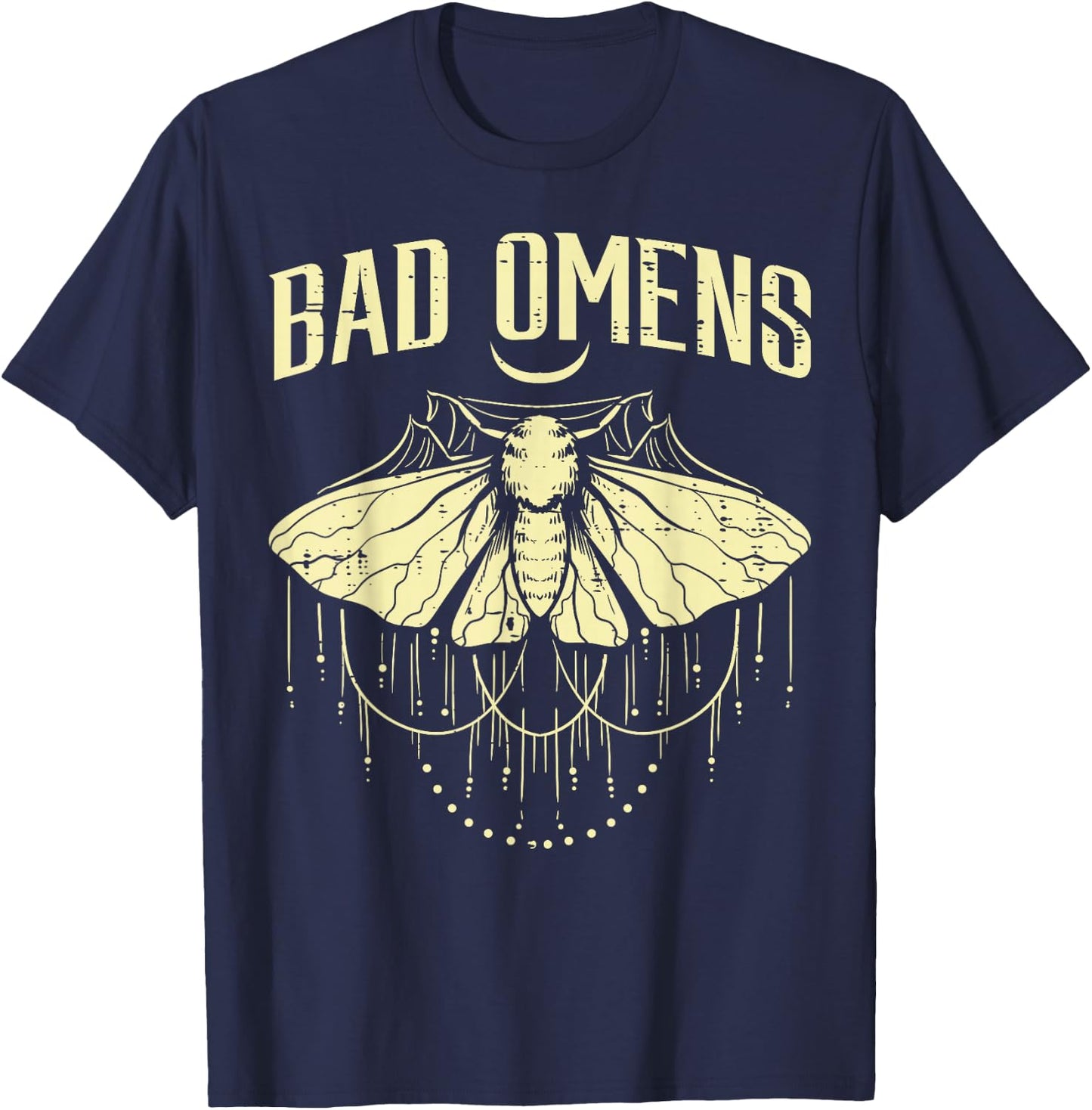 Moth Bad Omens Funny Myth Superstitions Women Men Kids Youth T-Shirt - T-Shirt | Navy
