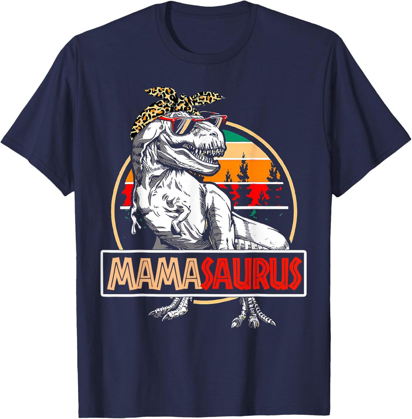 Mamasaurus T-Rex Dinosaur Mama Gifts For Mom Mothers Day T-Shirt - T-Shirt | Navy