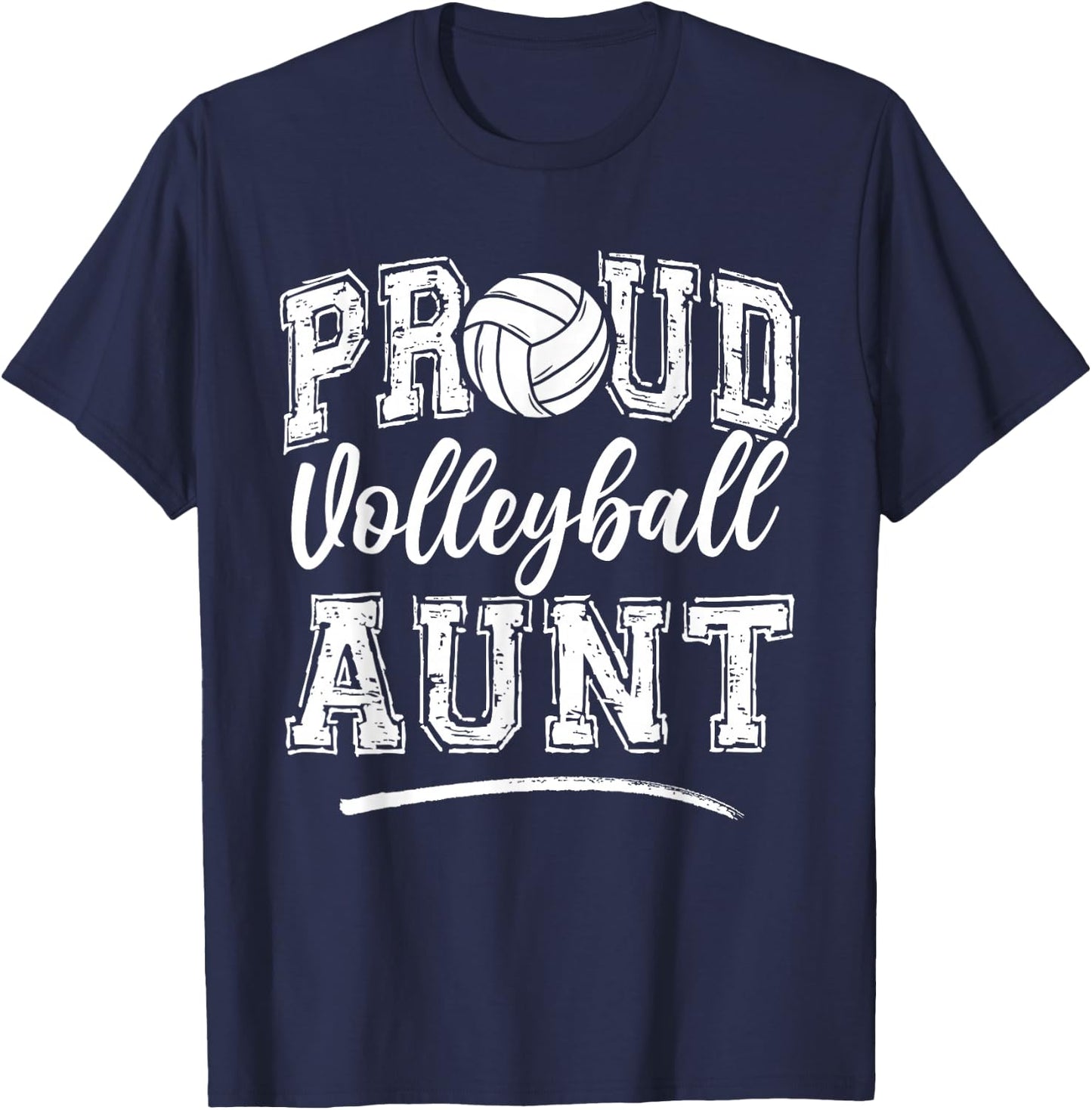 Proud Volleyball Aunt Funny College That's My Nephew T-Shirt - T-Shirt | Navy