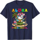 Aloha Preschool Shark Hawaii Back to School Kids Girl T-Shirt - T-Shirt | Navy