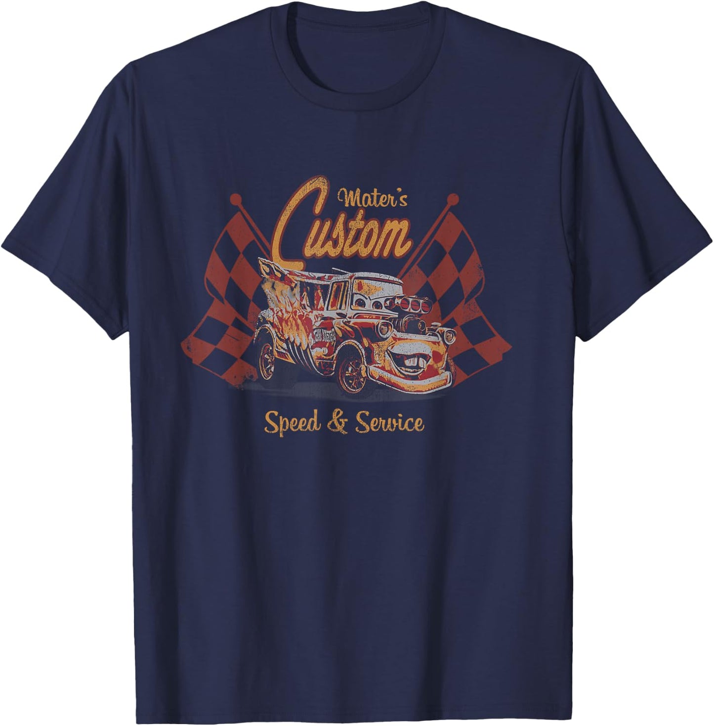 Disney and Pixar’s Cars Mater’s Custom Speed & Service Retro T-Shirt - T-Shirt | Navy