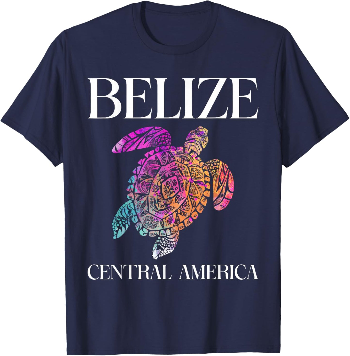 Belize Sea Turtle Central America Vacation Souvenir T-Shirt - T-Shirt | Navy